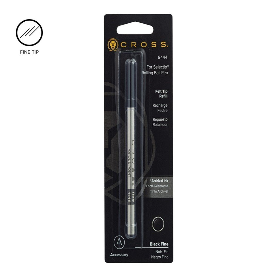 Rollerball Pen Porous Point Fine Black Refill C8444